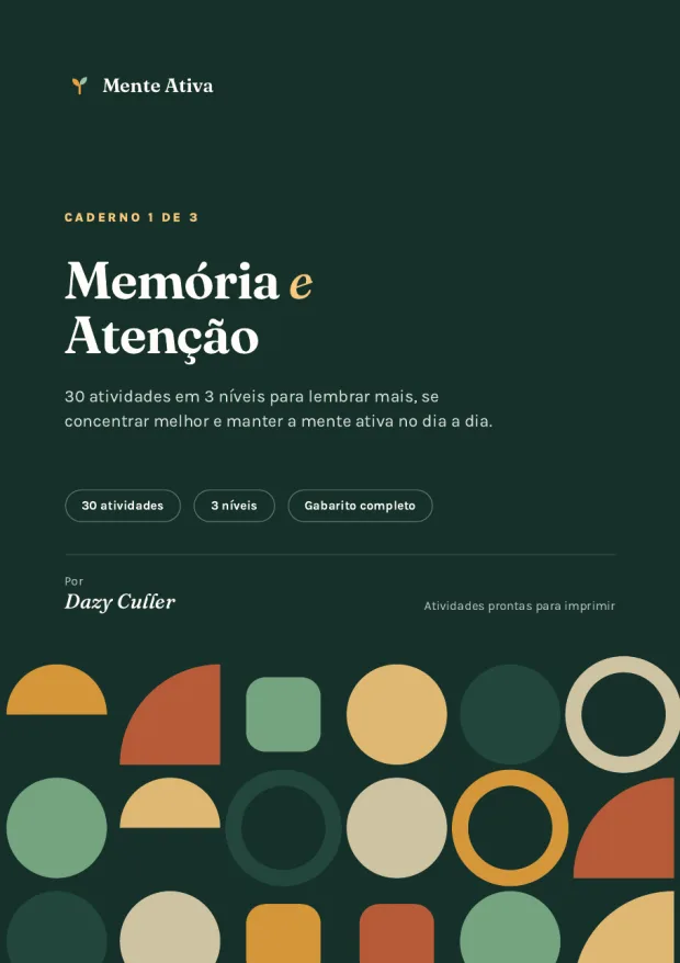 Página de atividade do caderno de memória